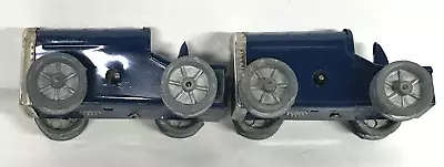 Vintage Pair Tri-ang Blue Tin Working Wind Up Little Tractor From England • $18