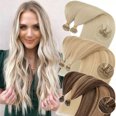 Nano Ring Tip Human Hair Extensions Remy Micro Beads Double Drawn 14 -24  200s • $27.84