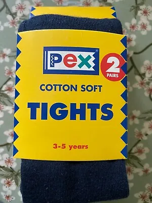 £3 • Buy PEX Girls Navy Soft Cotton Tights Age 3-5 Years BRAND NEW