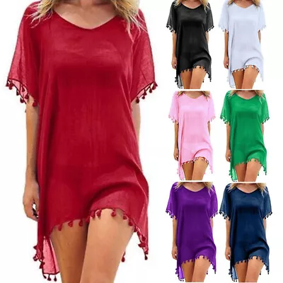 Women Beach Cover Up Swimsuit Beachwear Dress Summer Bikini Swimwear Kaftan UK • £6.88