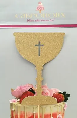 £5.50 • Buy Holy Communion Chalice Glitter Celebration Cake Topper Baptism Christening 