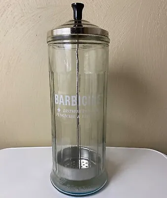Vintage Barbicide Disinfectant 11  Glass Jar Fungicide Virucide King Research  • $15