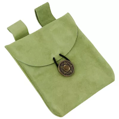 Medieval Growth Small Leather Belt Pouch LARP Renaissance Waist Bag • $14.04