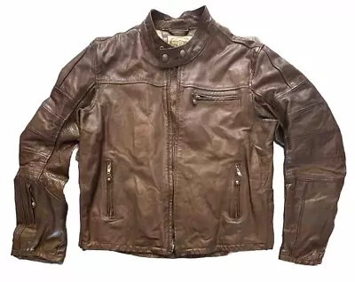 Roland Sands Men's XL Ronin Leather Motorcycle Jacket Tobacco Brown With Armor • $299