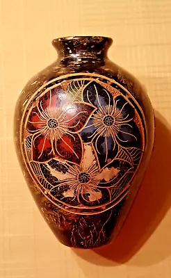Nicaraguan Artist-signed Art Pottery Vase With Fish-Bird-Flower Designs • $94