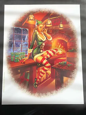 J. Scott Campbell Santa's Helper Christmas Art Print 8.5  X 11  2015 • $29.99
