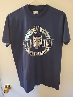 Vintage Single Stitch 1991 Wolf Trap 20th Anniversary T Shirt Size Medium  Made • $19.91
