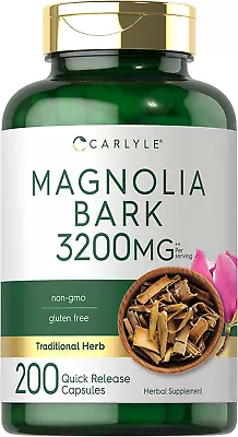 Carlyle Magnolia Bark 3200 Mg | 200 Powder Capsules | Herbal Extract Gluten Free • $29.91