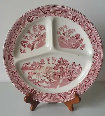 Vintage Red Willow Divided Plate Societe Ceramique Maastricht Made In Holland • $25