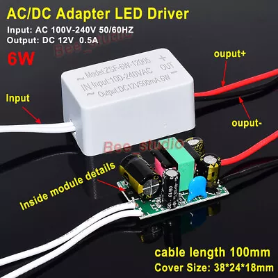 AC-DC Converter 110V 120V 220V 230V To DC12V 0.5A LED Driver Adapter Transformer • $3.35