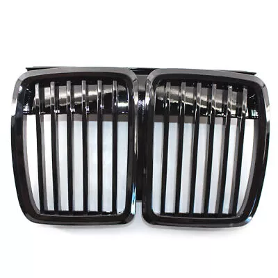 Pair Of Gloss Black Front Center Racing Grille Fits BMW 3-Series E30 1982-1994 • $30.07