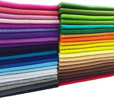 Flic-flac 42pcs 1.4mm Soft Thick Felt Fabric Sheet Assorted Color Felt Pack D... • £30.71