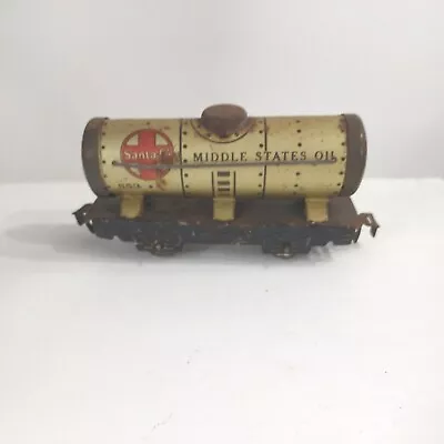 Marx Santa Fe Middle States Oil Train Tanker Car O Scale Marline Single Dome Tin • $19.70