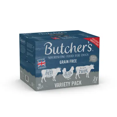 Butcher's Wet  Dog Food Cans Grain Free Mixed Recipes In Jelly 24x400g • £24.84