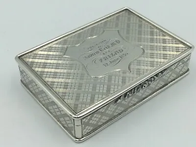 Georgian Solid Silver Table Snuff Box By Nathaniel Mills Birm C1837 • £595