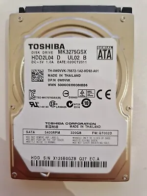 Toshiba 320GB 2.5  MK3275GSX) SATA HDD - UK Seller • £6