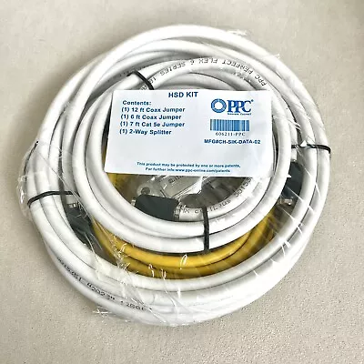 PPC HSD Kit 12ft Coax 6ft Coax 7ft CAT5e 2-Way Splitter • $6.75