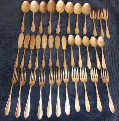 Set Of 35 EPNS Sheffield England Super A 90 Flatware 8 DWTS Silver Plate • $44.50