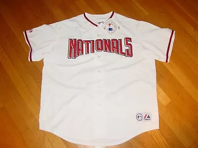 WASHINGTON NATIONALS Button JERSEY  MAJESTIC Stitch  NEW TAG   XXLarge  XXL  2XL • $49.99