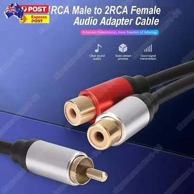 NEW Metal 1 Male To Dual 2-RCA Female Adapter Stereo Y Adapter Splitter Audio Ca • $8.57