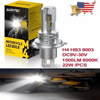 AUXITO H4 9003 HB2 Motorcycle LED Headlight Bulb HID Hi/Lo Beam 6500K US STOCK • $17.99