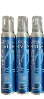 L’oreal Elvive Firm Control Hair Mousse 24h Hold Extra Volume 3x 200ml. • £16.99