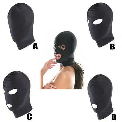 Spandex Open Mouth Hood Gimp Face Mask Head Adult Cosplay Gimp Mask Headgear • $8.99