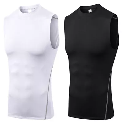 Men Compression Sport Vest Tight Tank Base Layer Sleeveless T-Shirt Top Singlet • $9.99