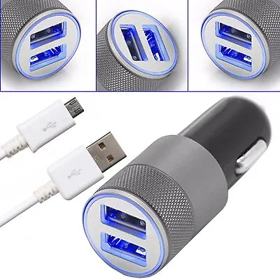 Universal Fast Car Charger For Samsung S5 S6 S7 Edge Plus/ Micro USB Cable LOT • £2.65