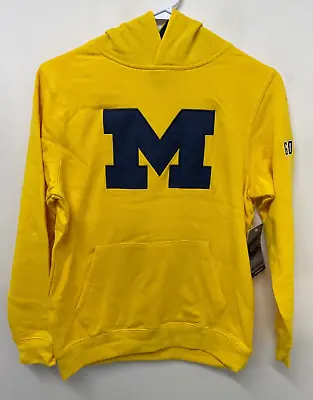Michigan Wolverines Colosseum Youth M (12-14) Big Logo Pullover Hoodie Yellow • $23.95
