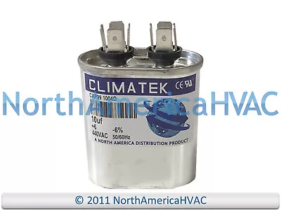 Climatek Motor Run Capacitor 10 UF MFD 440 Volt Oval Fits Carrier P291-1004 • $6.95