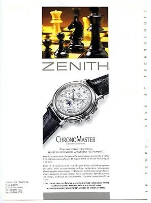 1995: Zenith Chronomaster Watch Advertising Switzerland (Advertising) • £3.08
