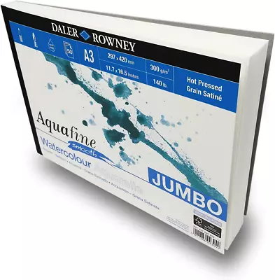 Daler Rowney - Jumbo Aquafine Smooth Watercolour Sketchbook - 300Gsm - 50 Pages  • £50.23