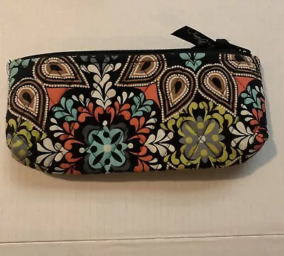 VTG Vera Bradley Small  Cosmetic Makeup Bag Sierra Retired Pattern Solid Quilted • $12.99