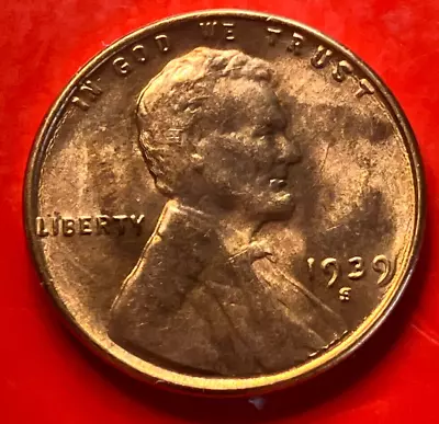 1939 S Lincoln Wheat Cent Penny From An Original Bank Roll • $5.50