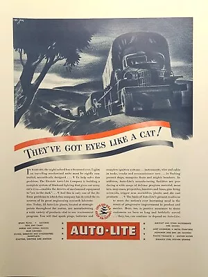 Auto-Lite Mechanized Army Unit Lights Convoy Deuce &Half Vintage Print Ad 1941 • $21.77