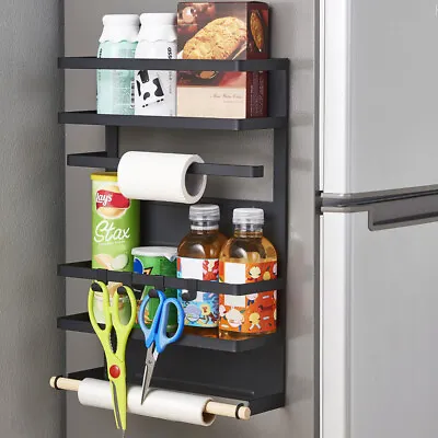 Magnetic Spice Rack Organizer For Refrigerator Cabinet Rack Shelf Kitchen Metal • £14.95