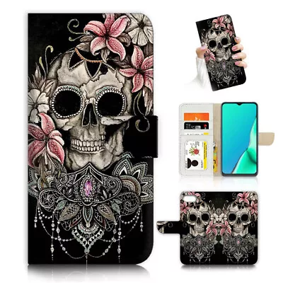 ( For IPod Touch 5 6 7 ) Wallet Flip Case Cover PB24543 Flower Skull • $12.99