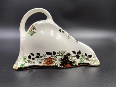 $16.99 • Buy Antique Cheese Keeper Dish Cover Top Lid Asian Oriental Floral Gold Edge