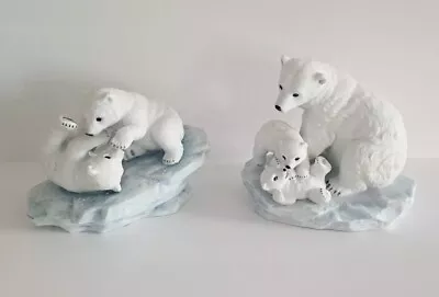 Masterpiece And Maruri Porcelain Polar Bear And Cubs Figurine Set • $28