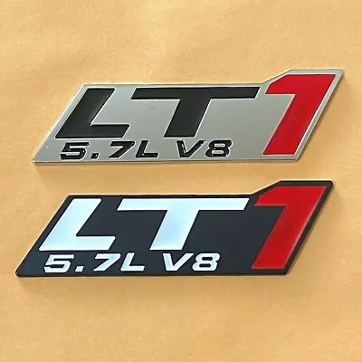 2pcs LT1 5.7L V.8 Car Side Fender Emblem Sticker Badge Black & Silver  • $14.99