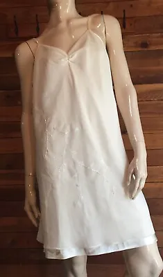 $24.95 • Buy VALERIE STEVENS IVORY SIZE LARGE BABYDOLL NIGHTGOWN With SEQUINS  #9773
