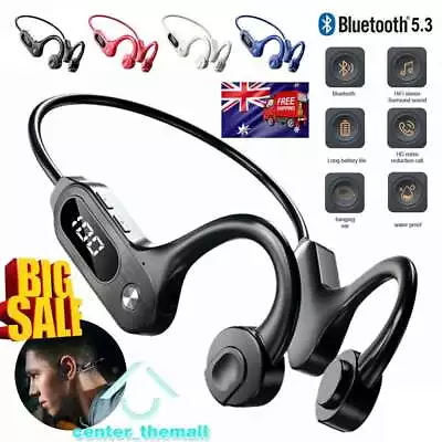 Bone Conduction Headphones Bluetooth 5.3 Wireless Outdoor Earbuds Sport Headset • $18.96