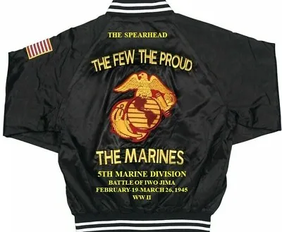 5th Marine Division *battle Iwo Jima 1945 Embroidered Satin Jacket/2 Sided Satin • $169.95