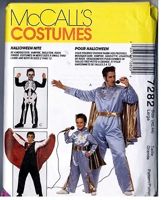 McCalls 7282 Halloween Costume Men Vintage 1994 Uncut LARGE Knight Elvis Dracula • $29.50