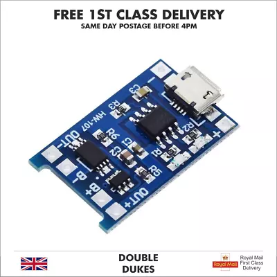 5pcs 5V 1A Micro USB 18650 TP4056 Lithium Battery Charger Module Charging Board • £4.85