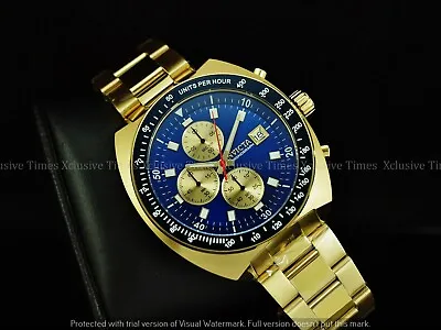 Invicta Men 46mm Pro Diver PADI 70's Chrono Gold Tone Tachymeter Bezel SS Watch • $134.99