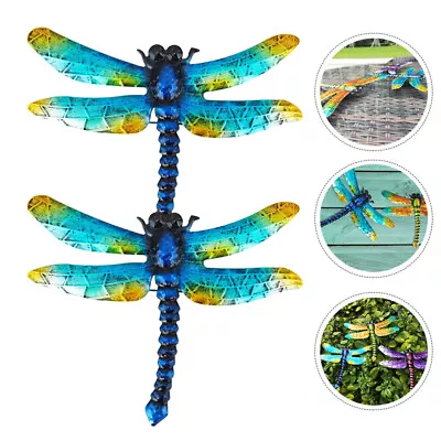 2PCS Metal Wall Decor Rustic Iron Art Decorative Dragonfly Wall Pendant • $10.89