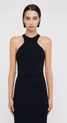 $100 • Buy Scanlan Theodore Navy Crepe Knit Racer Singlet Size M