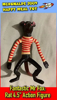 McDonalds 2009 Happy Meat Toy Fantastic Mr Fox: RAT 4.5  Figure With Bendy Arms • £15.99